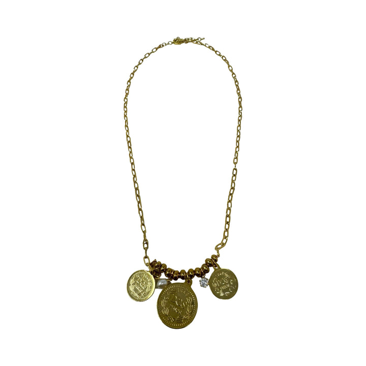 Dos Pesos Coin Pendant Necklace