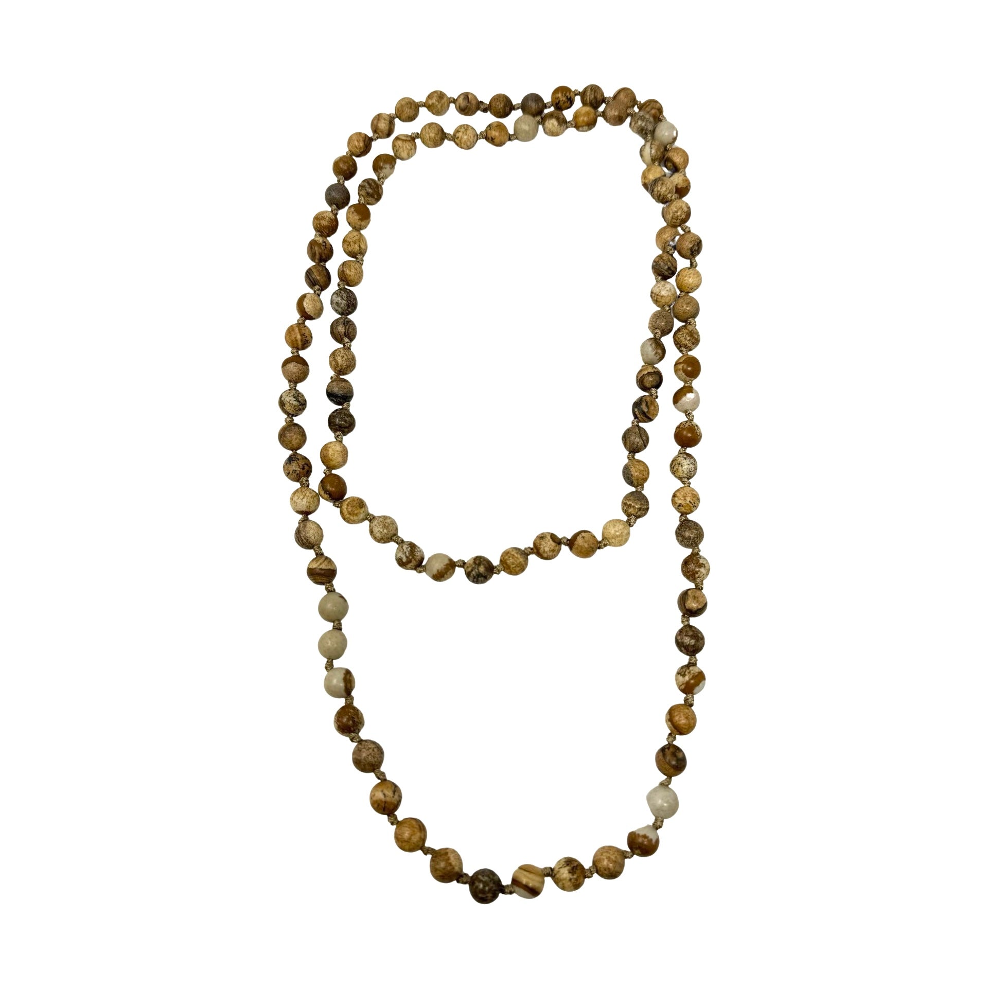 Long Stone Bead Necklace