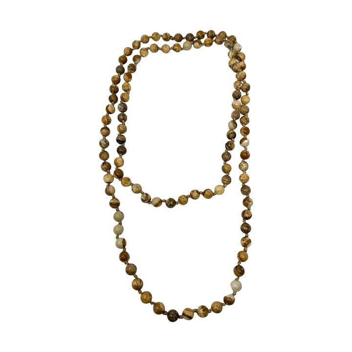 Long Stone Bead Necklace