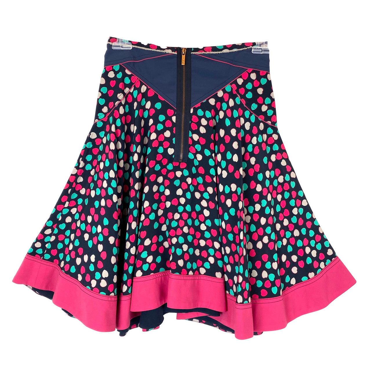 Zac Posen Heart Print Silk Skirt-Back