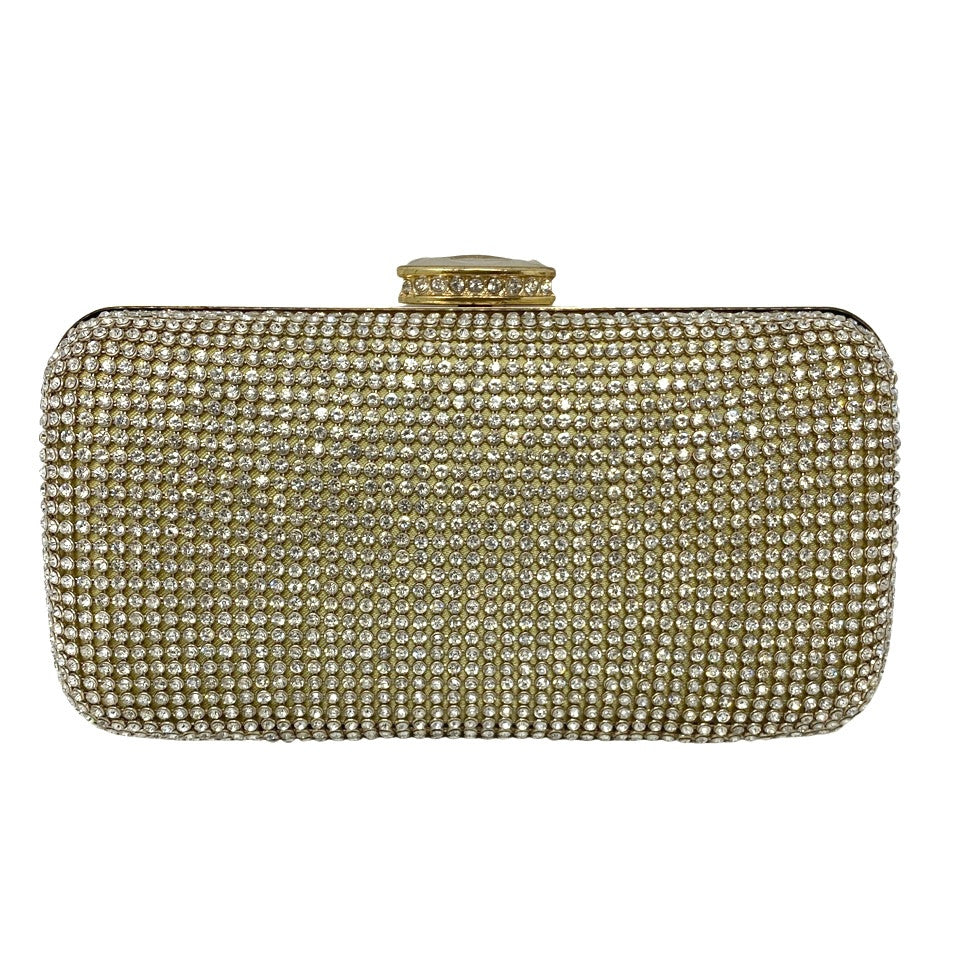 Gold Embellished Chain Strap Crossbody Clutch-Thumbnail