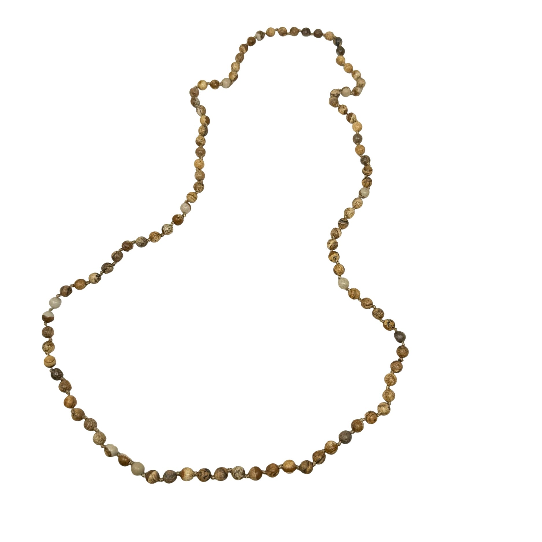 Long Stone Bead Necklace