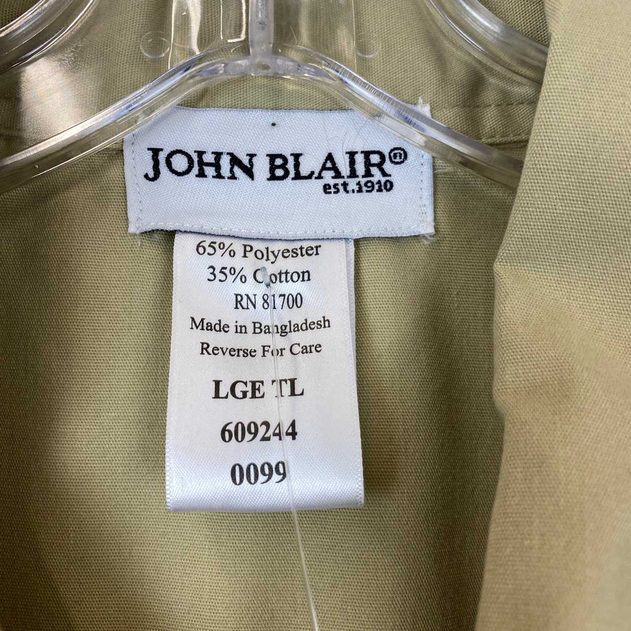 Vintage John Blair Pleated Zip Up Shirt-Label