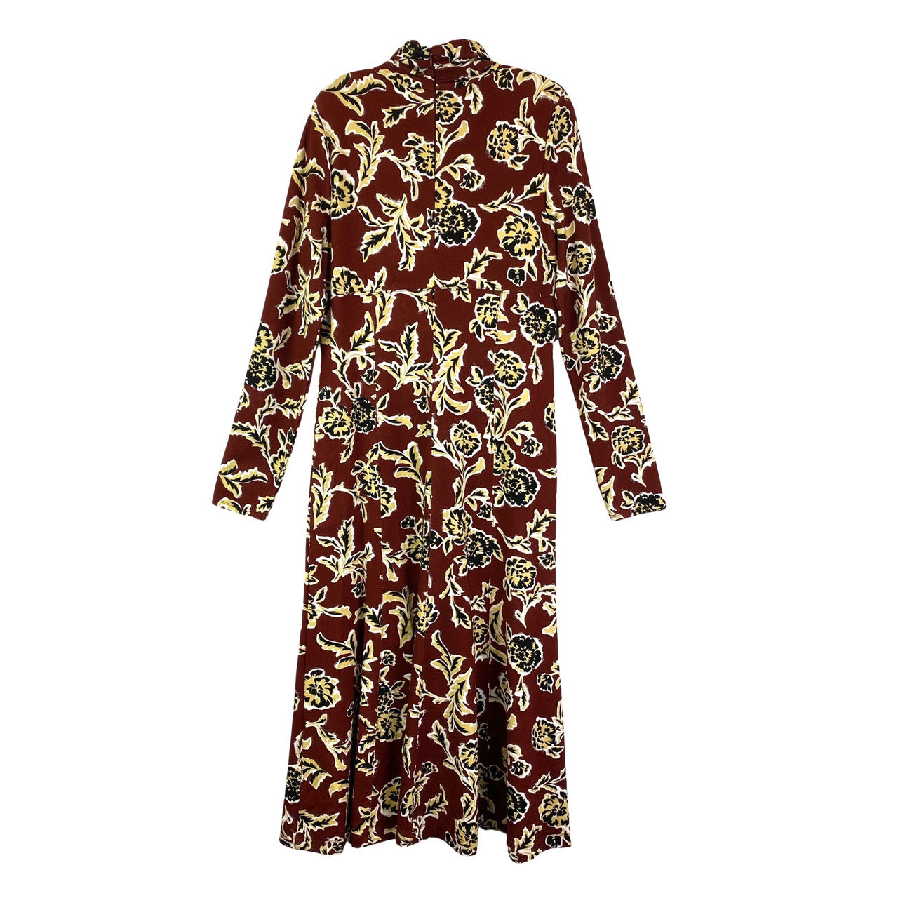 Tanya Taylor Turtleneck Long Sleeve Floral Dress-Back