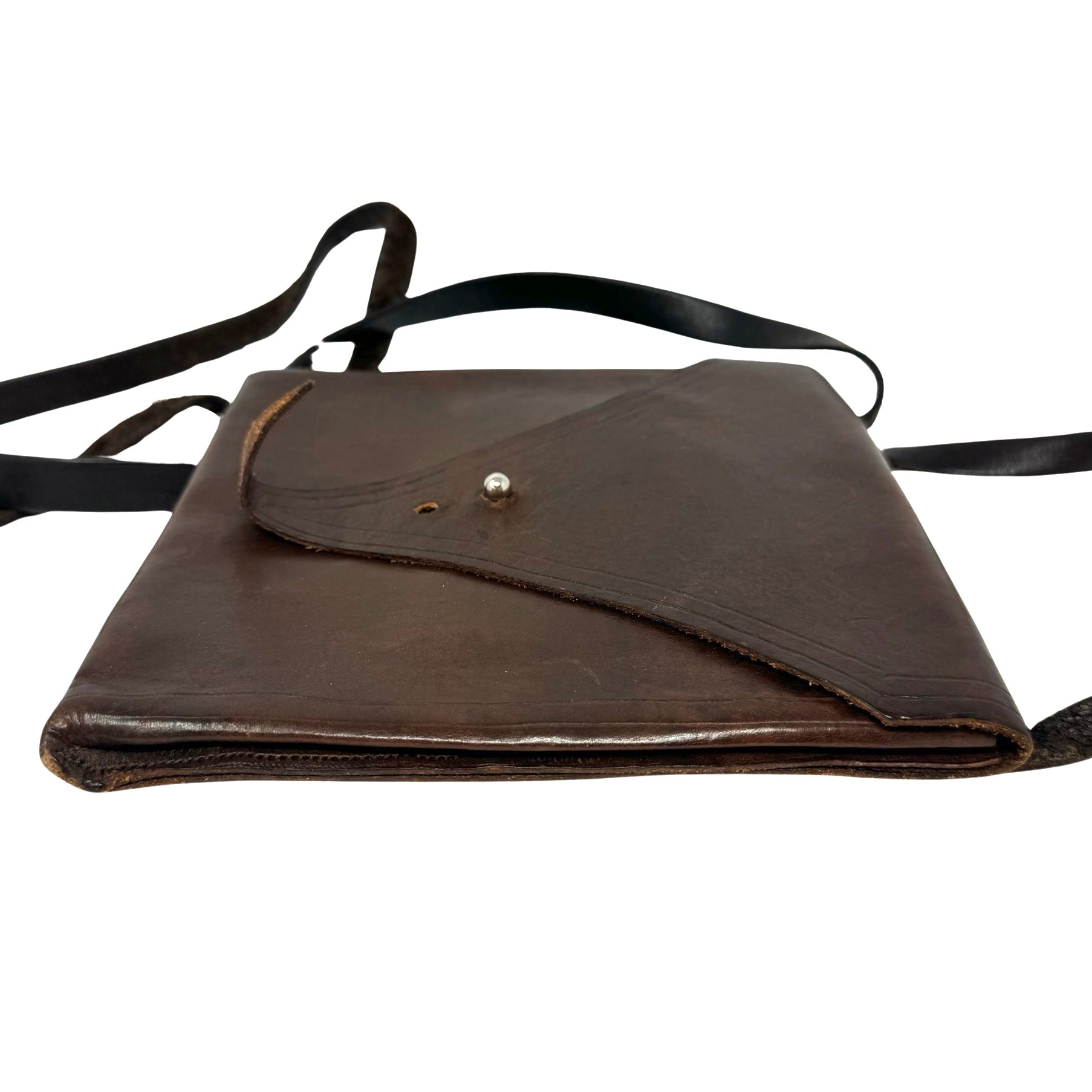 Vintage Leather Square Pouch Crossbody Bag
