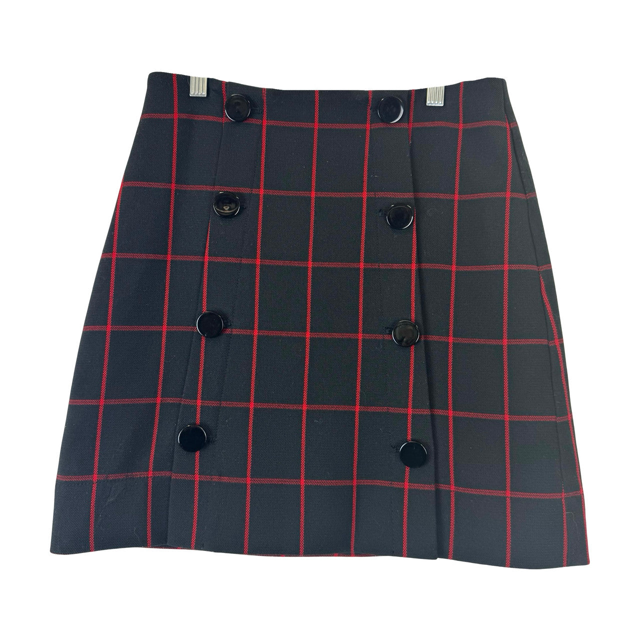 LOFT Petite Plaid Button Mini Skirt-Thumbnail