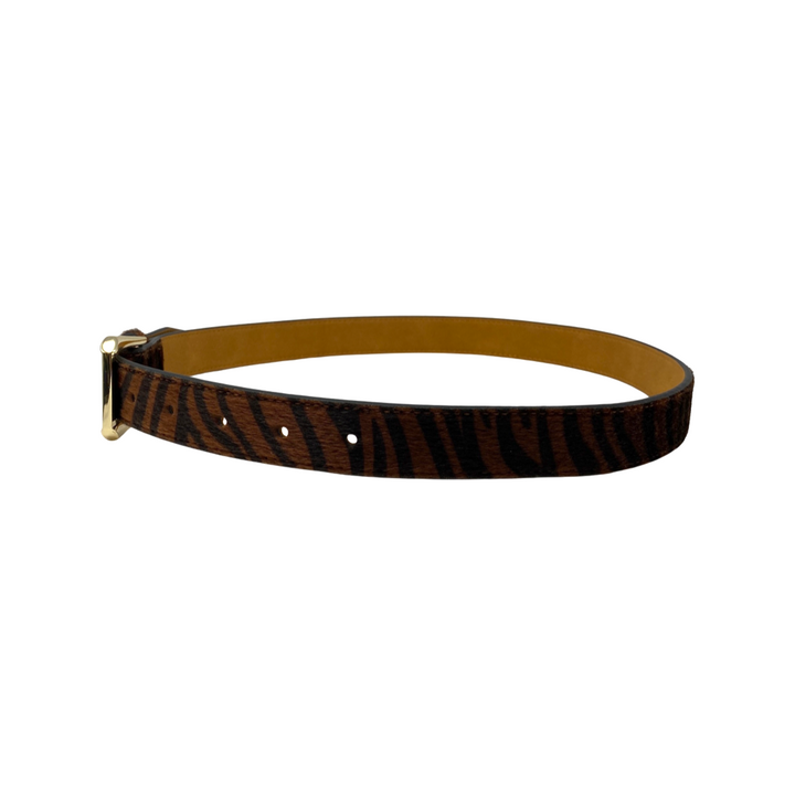 Tiger Print Ponyskin Belt-Side