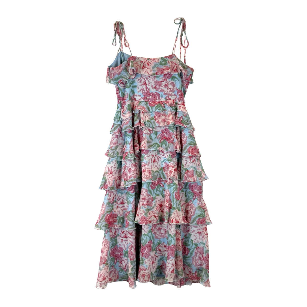 Wayf Floral Tiered Ruffle Dress-Back