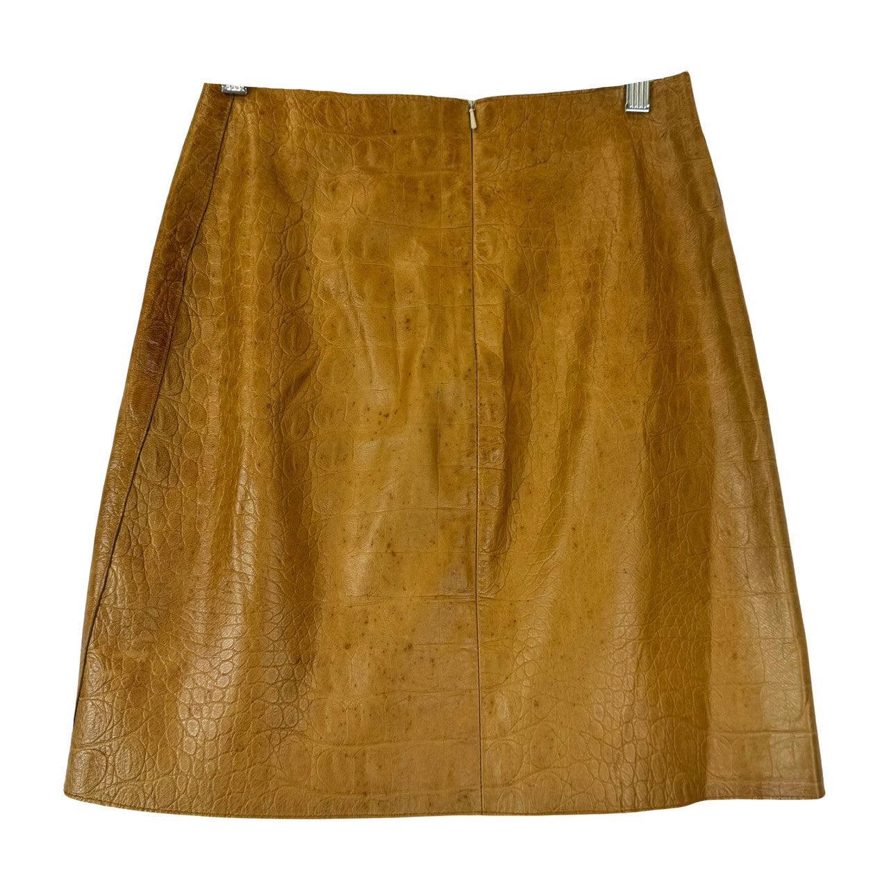 Zabari Textured Leather Skirt-Back