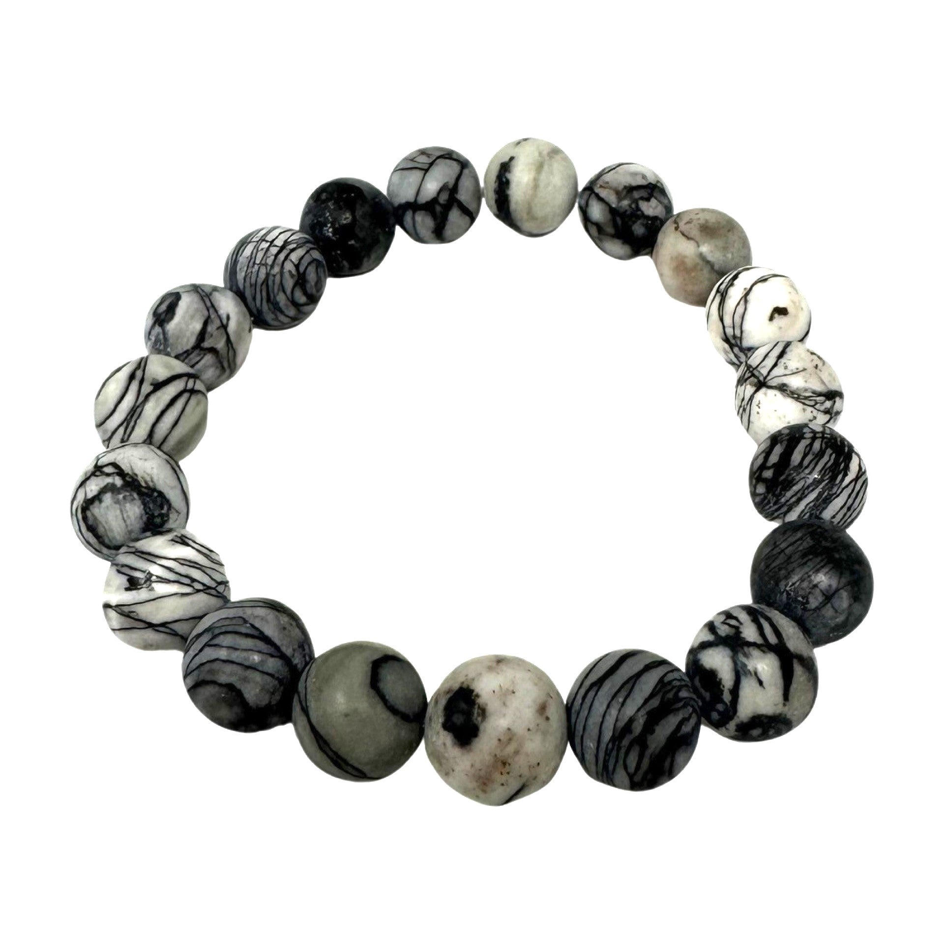 Matte Marble Patterned Bead Bracelet