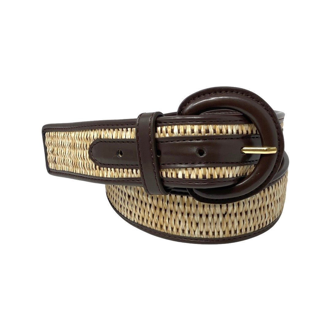 Linea Pelle Woven Raffia Belt-Thumbnail