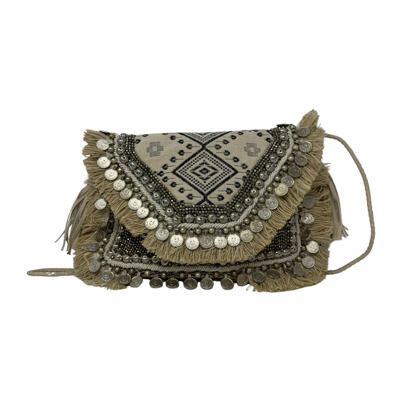 Shashi Fringe Trim and Tassle Boho Crossbody-Thumbnail