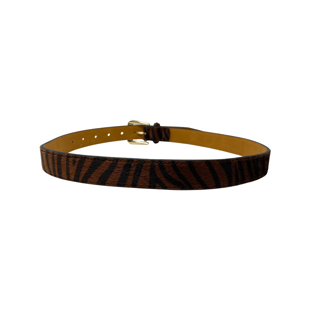 Tiger Print Ponyskin Belt-Back