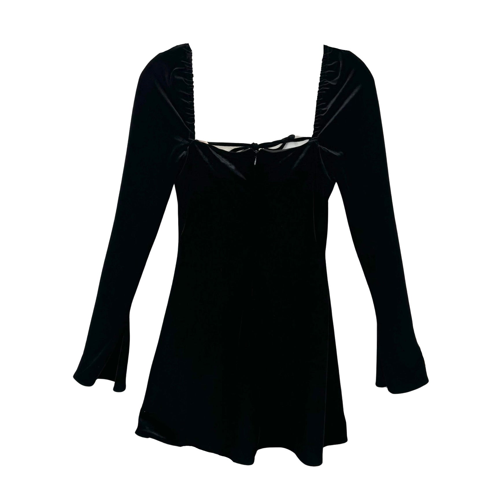 House of CB Black Velvet Babydoll Dress