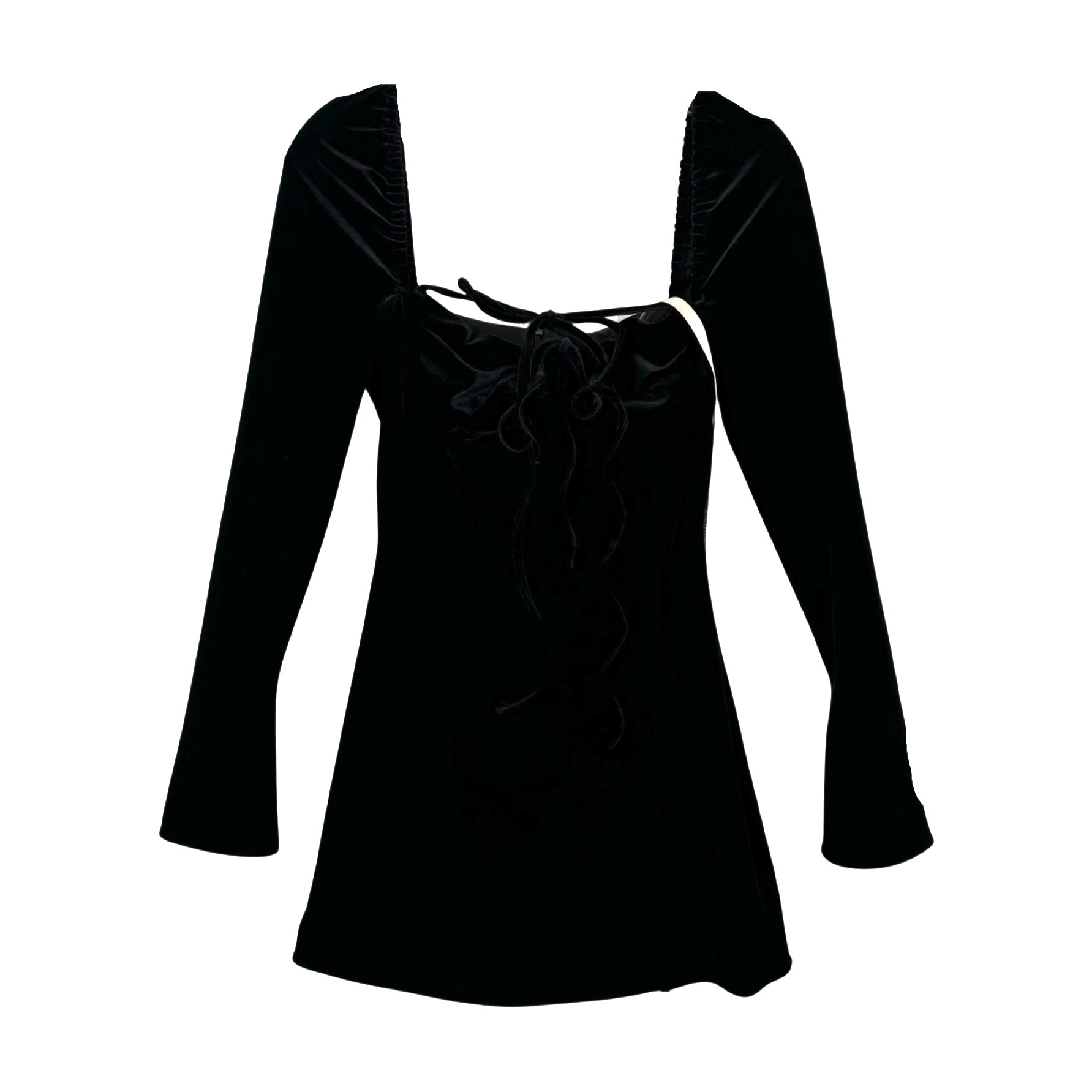 House of CB Black Velvet Babydoll Dress