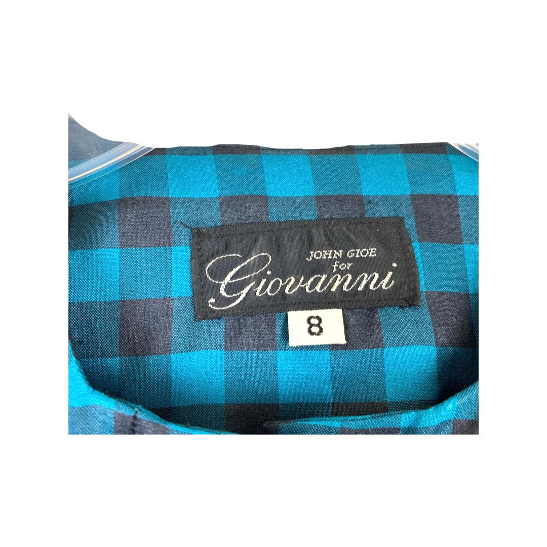 Vintage Giovanni Plaid Silk Button Front Top-label