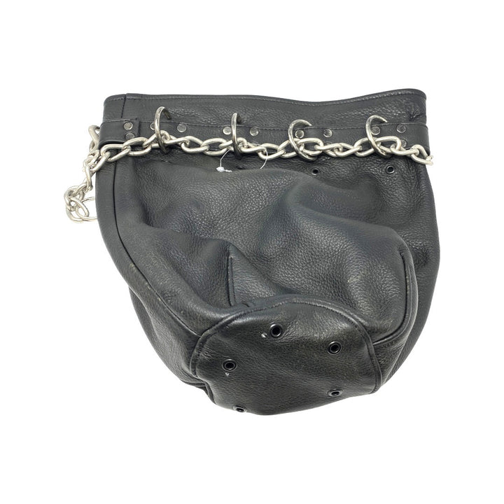 Chain and Leather Pouch Bag-Flat