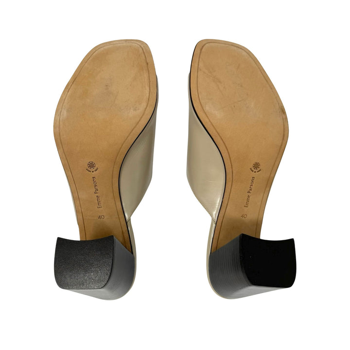Emme Parsons Eve Orzo Wooden Block Heel Mules-Bottom