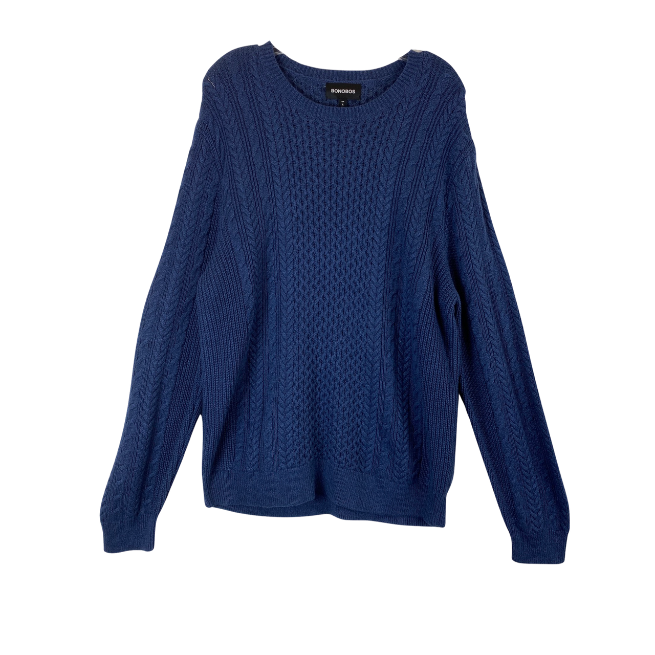 Bonobos Blue Cashmere Blend Cable Knit Sweater-Thumbnail