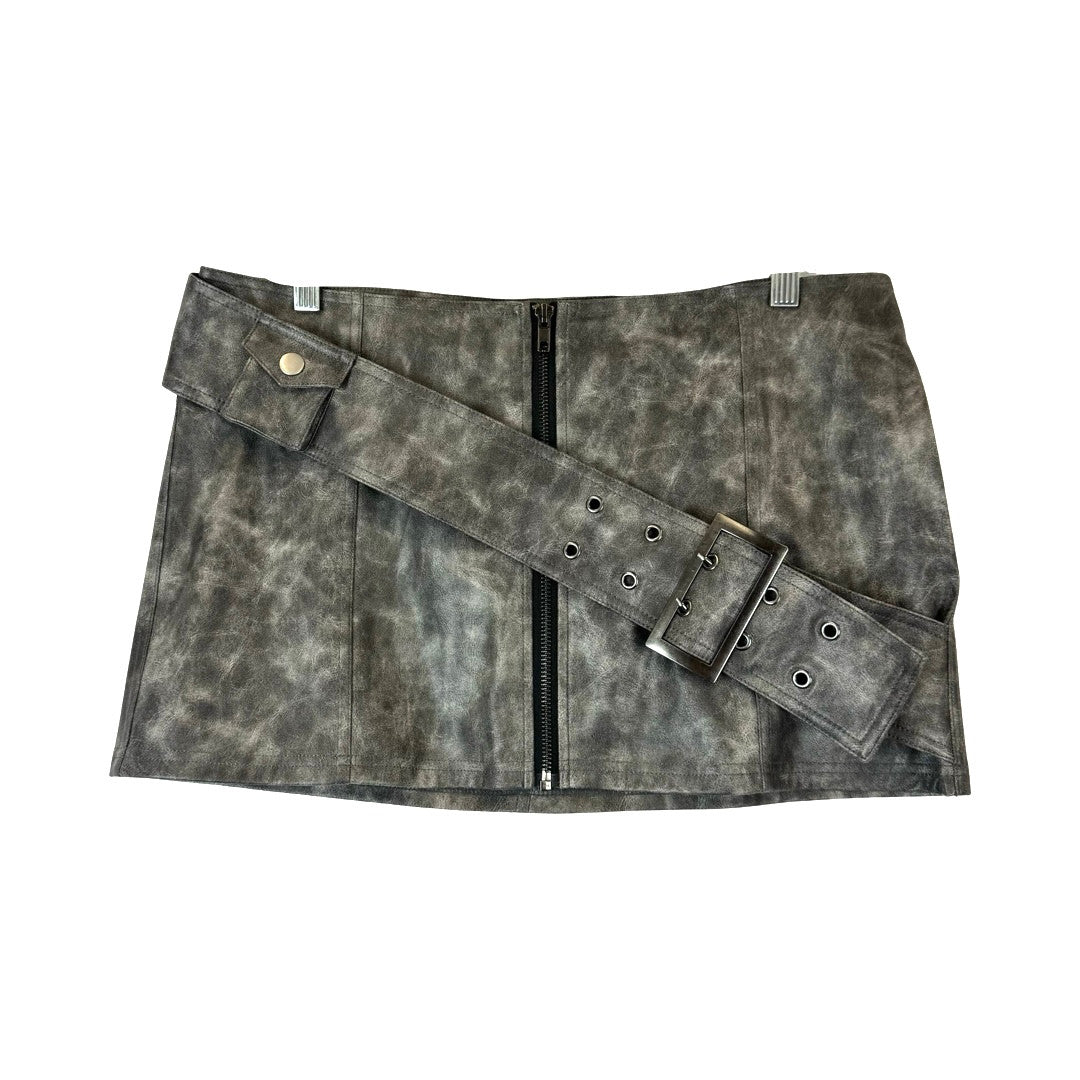 Decor Distressed Gray Mini Skirt-Thumbnail