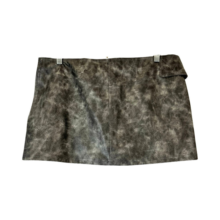 Decor Distressed Gray Mini Skirt-Back