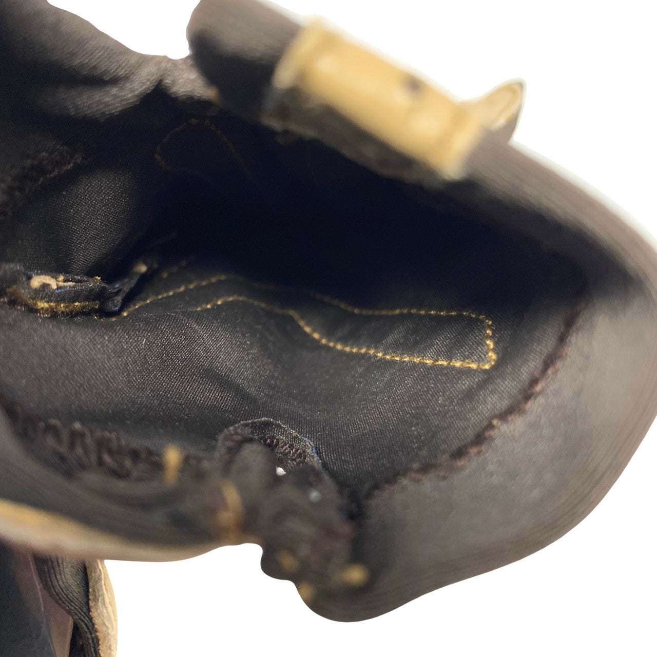 Vintage Aris Isotoner Stretch Leather Trim Lined Gloves-Inside