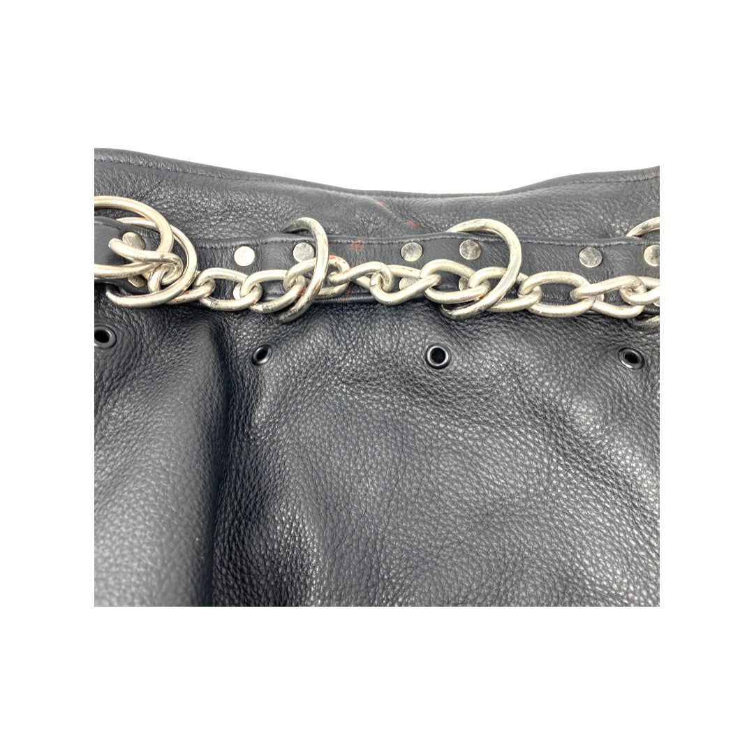 Chain and Leather Pouch Bag-Detail