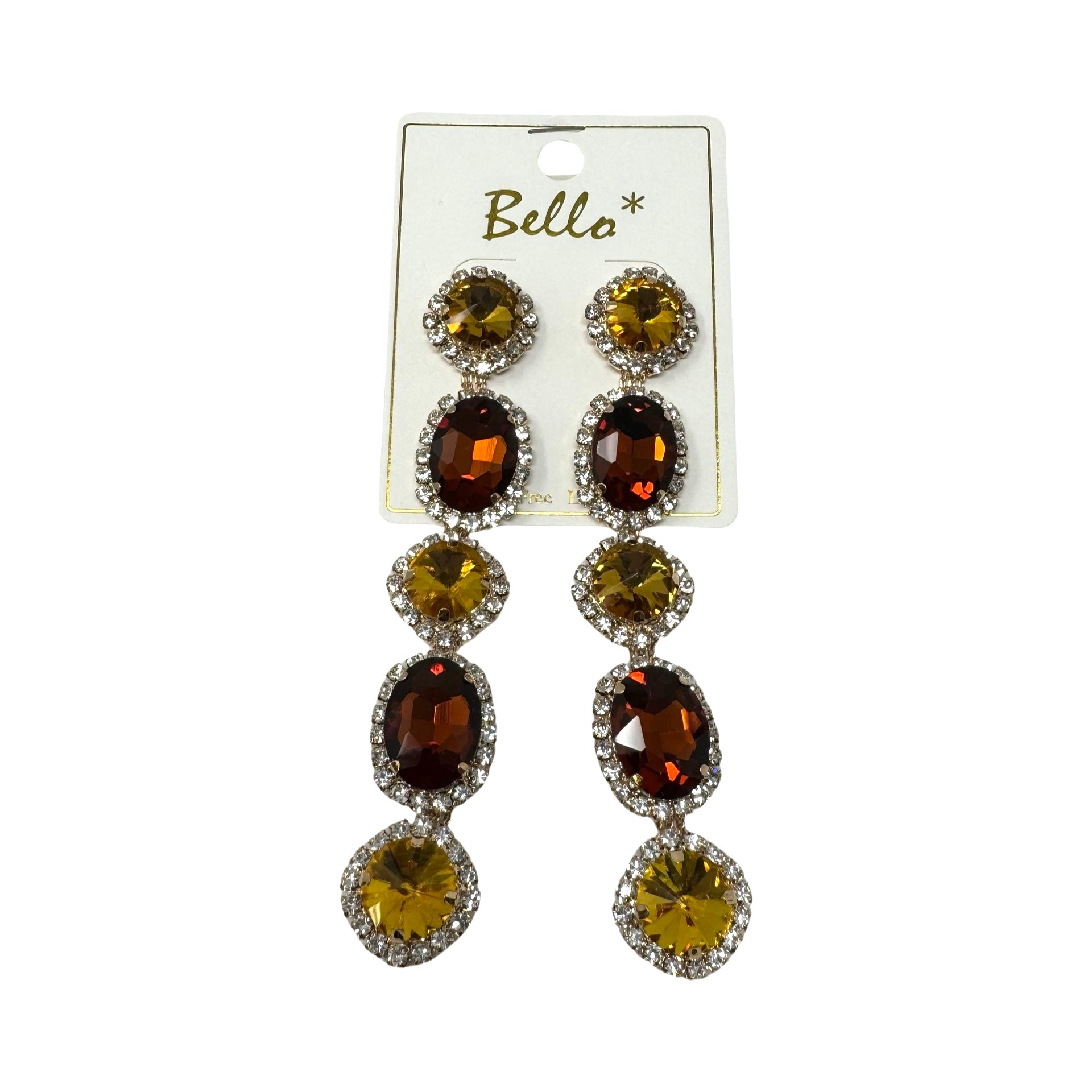 Bello Embellished Dangle Costume Earrings