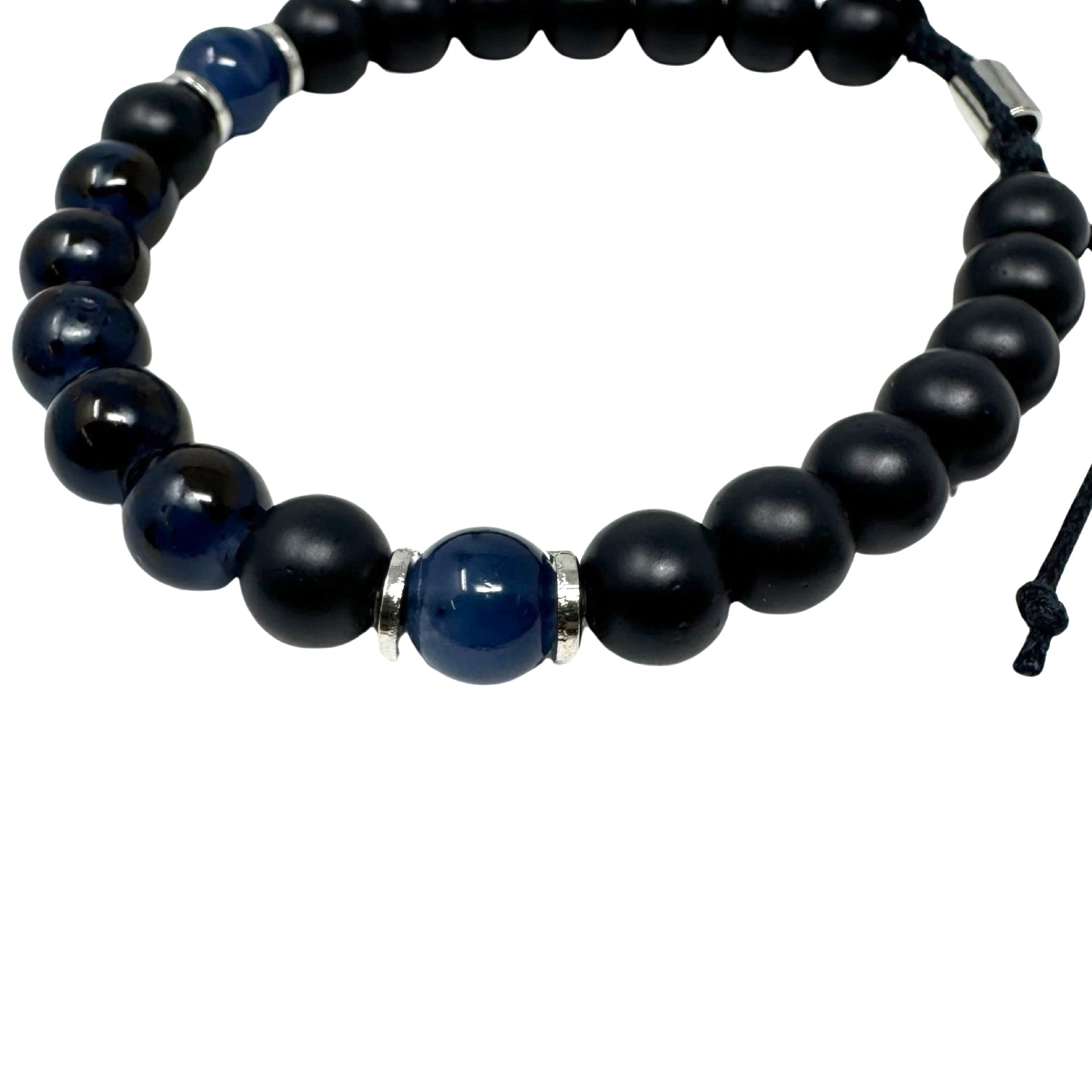 Black and Blue Mixed Stone Bead Bracelet