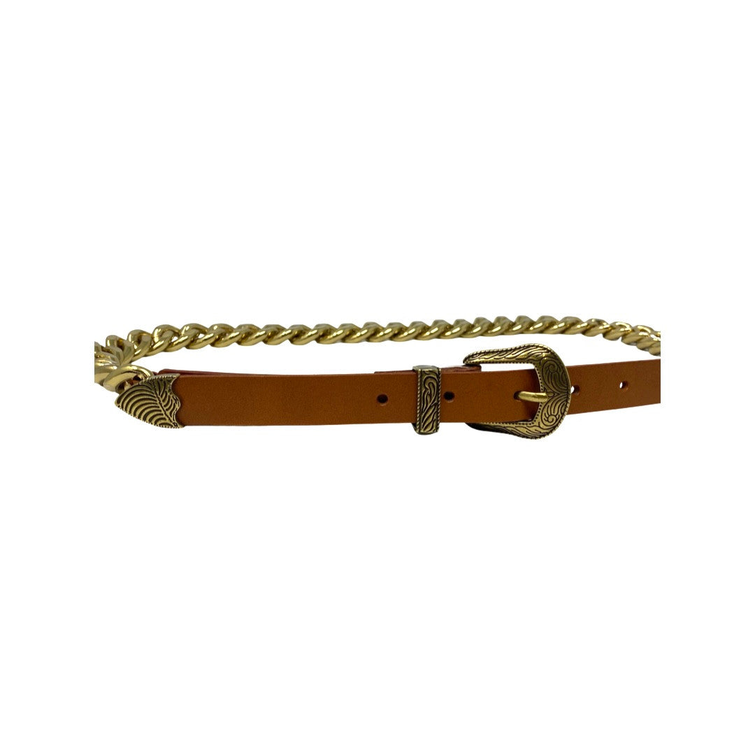 Linea Pelle Chain and Leather Belt-Detail