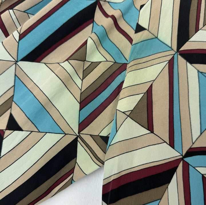 Vintage Jana Geometric Print Silk Shirt