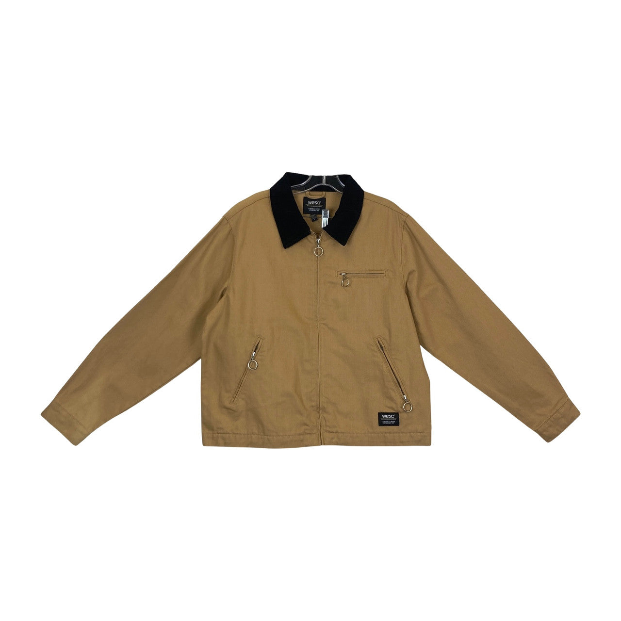 WESC Zip Front Station Chore Jacket-front brown