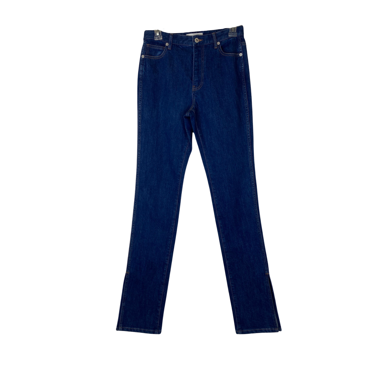 Something Navy Denim Pants With Slit-Thumbnail