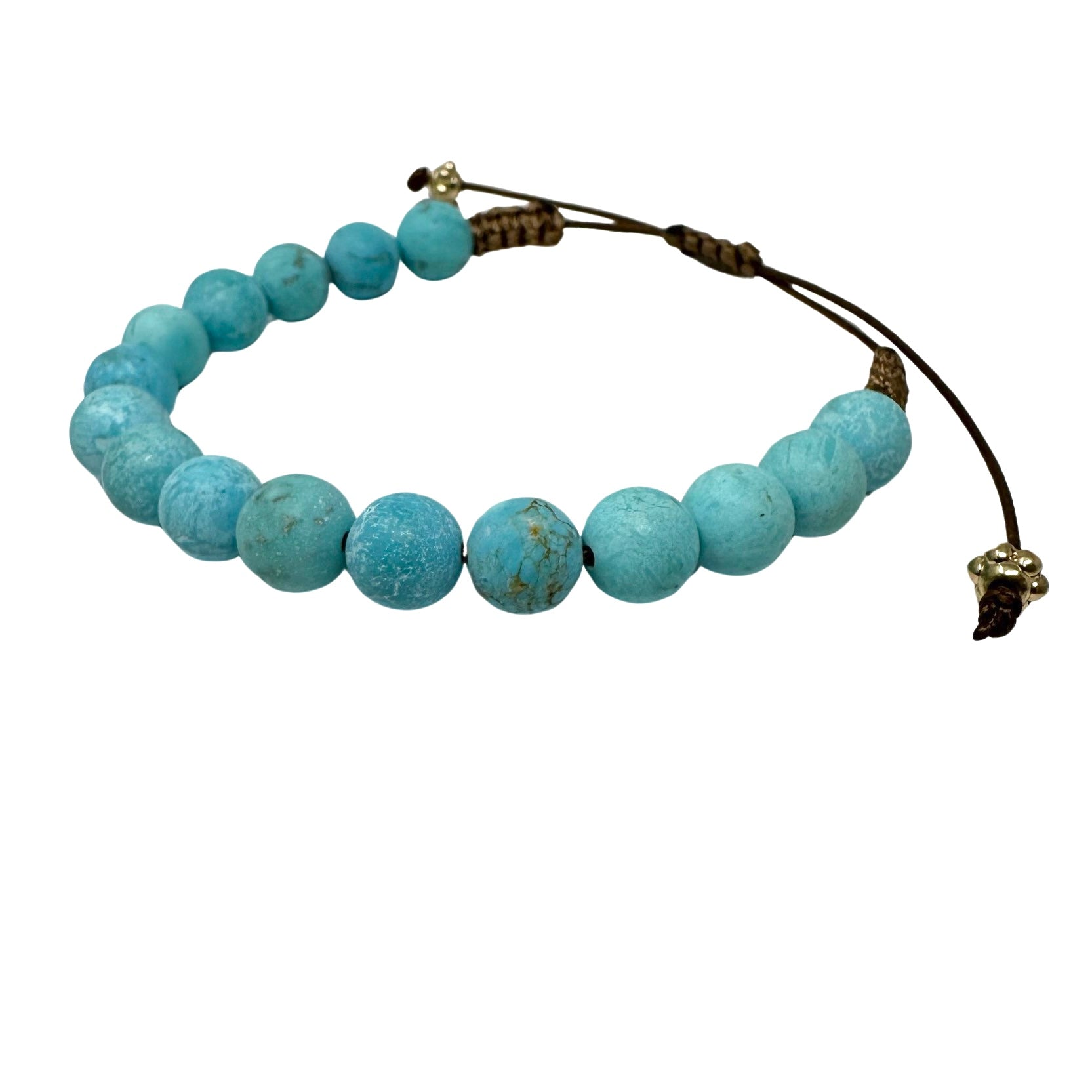 Turquoise Look Adjustable Bead Bracelet