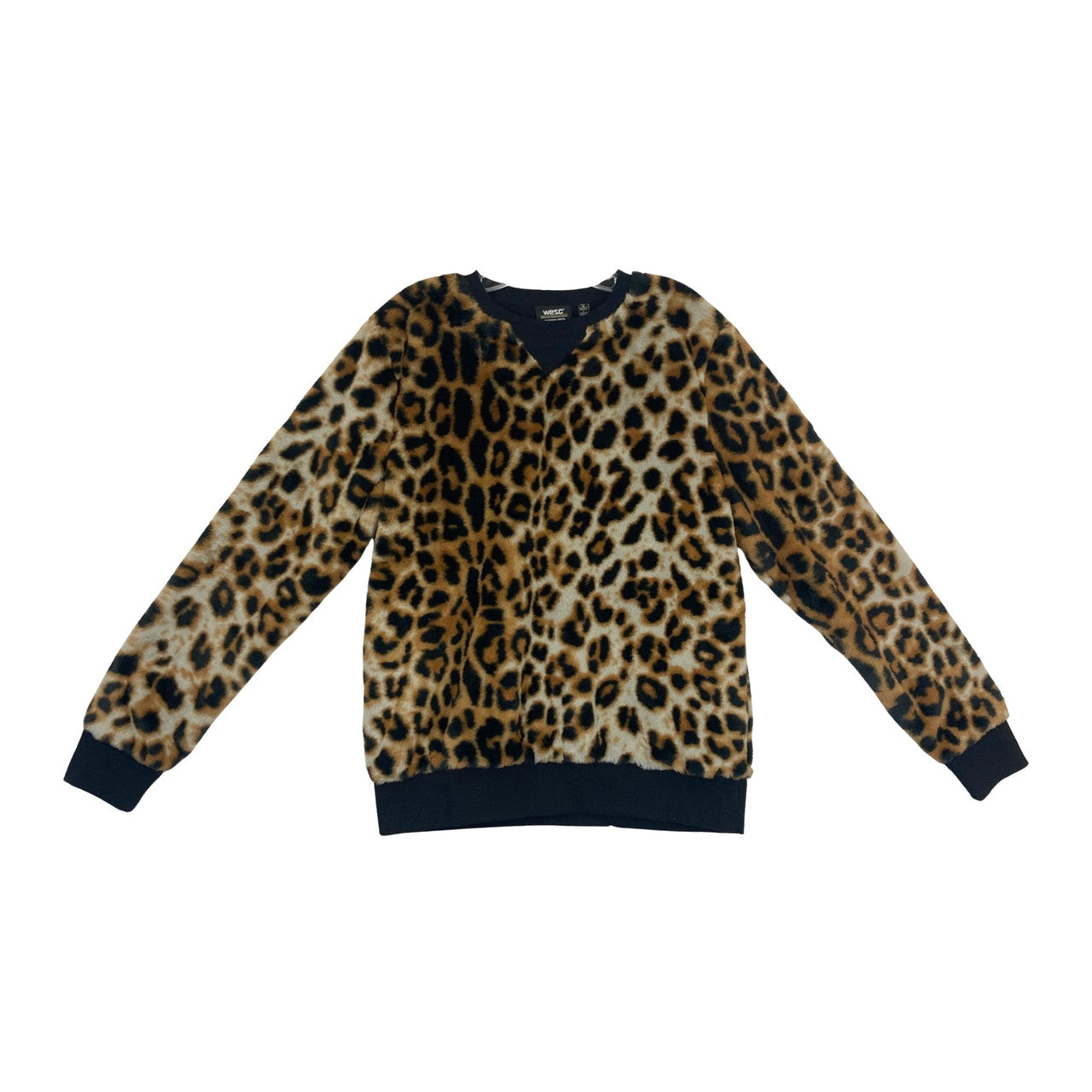 WESC Faux Fur Leopard Sweatshirt-Thumbnail