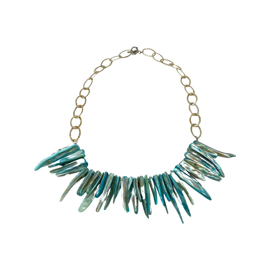 Irridescent Spikes Statement Necklace-Thumbnail