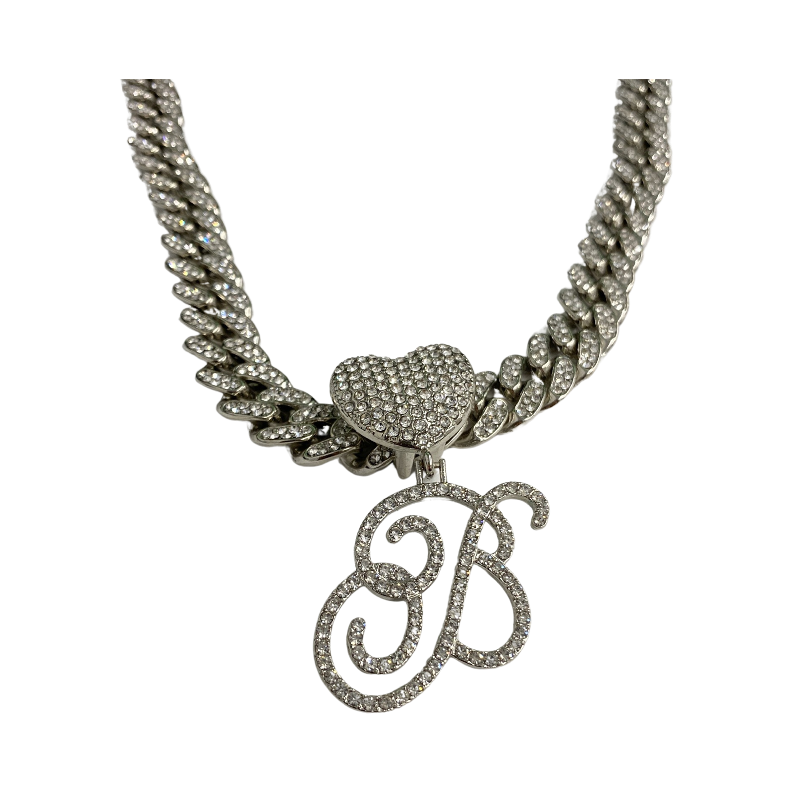 Cuban Chain B Initial Necklace