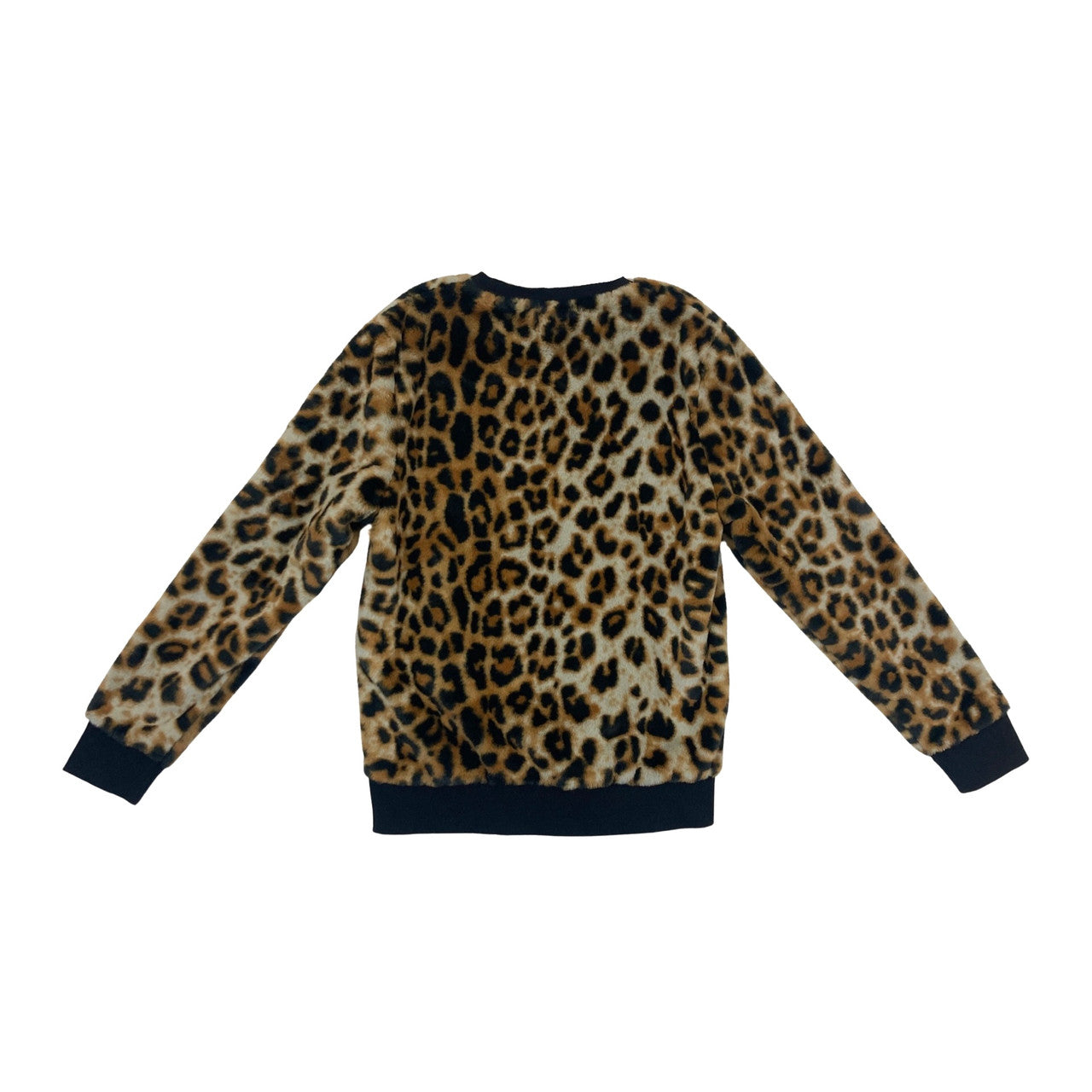 WESC Faux Fur Leopard Sweatshirt-black