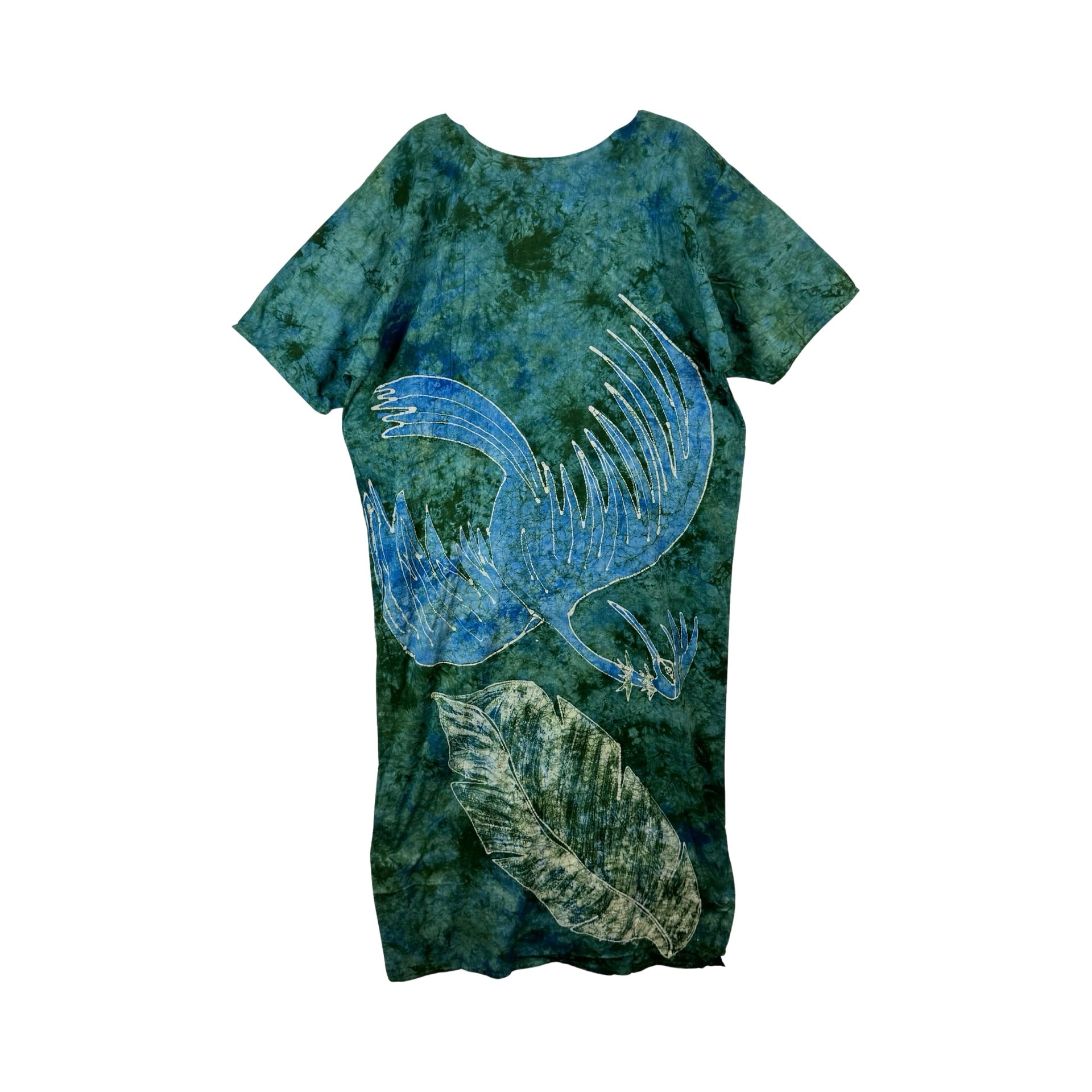 Art Fabrik Grenada Flowy Tie Dye Bird Maxi Dress