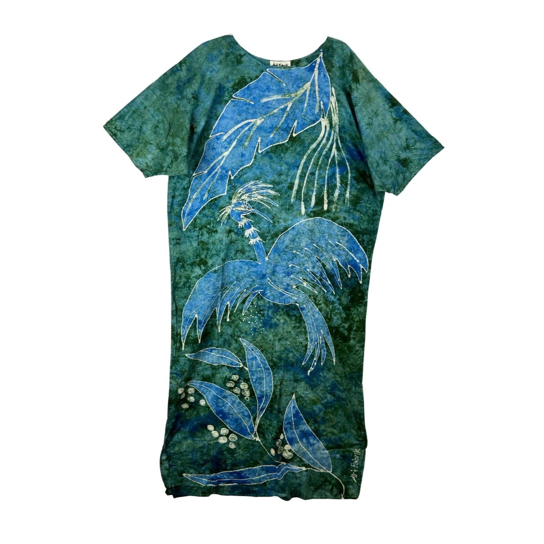 Art Fabrik Grenada Flowy Tie Dye Bird Maxi Dress