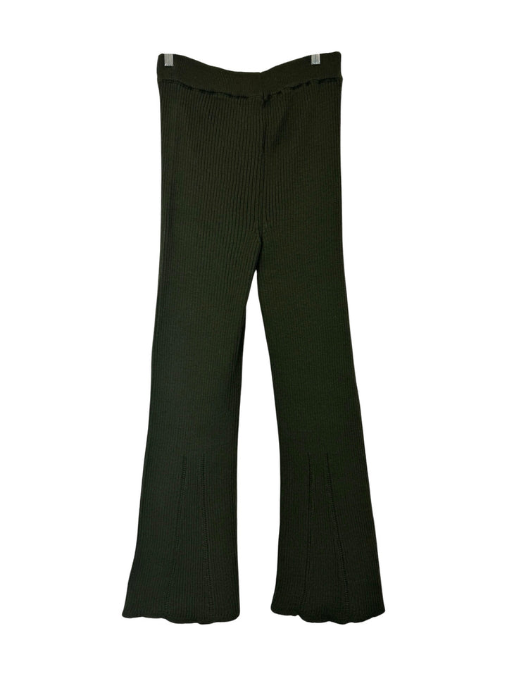 Something Navy Rib Knit Top and Pant Set-Green Bottom Front