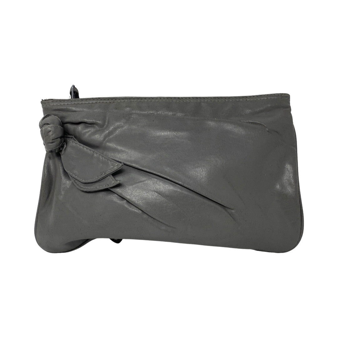 Front Knot Leather Clutch-Thumbnail