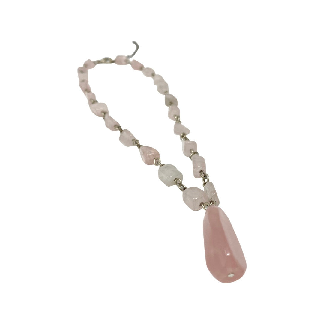 Soft Pink Quartz Necklace-Front