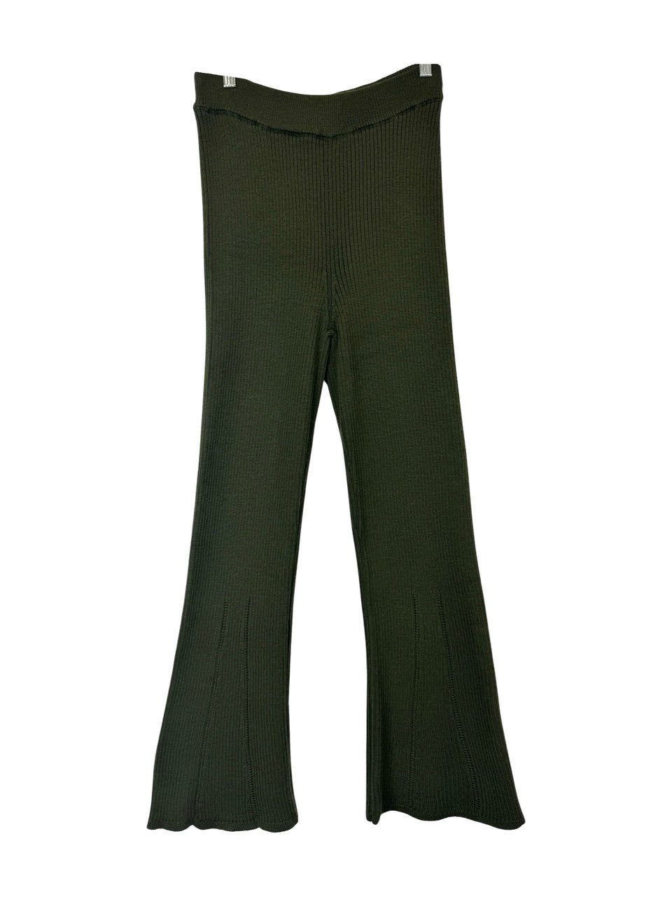 Something Navy Rib Knit Top and Pant Set-Green Bottom Back