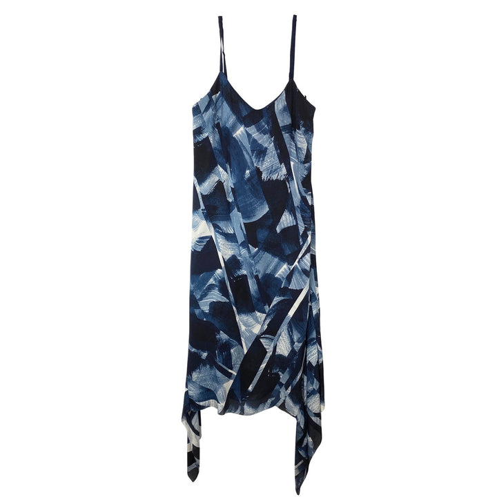 Per Se By Carlisle Printed Silk Handkerchief Hem Slip Dress-Thumbnail