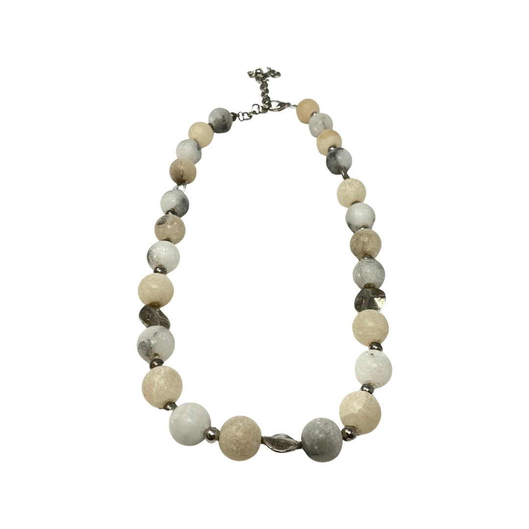 Stone Circlular Bead Necklace-Back