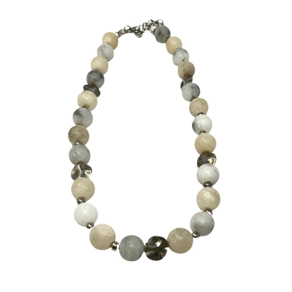 Stone Circlular Bead Necklace-Thumbnail