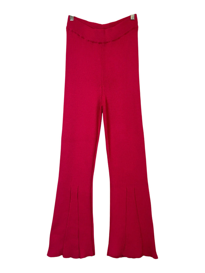 Something Navy Rib Knit Top and Pant Set-Pink Bottom Front