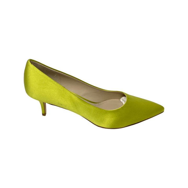 Theory Falun Satin Kitten Heel Pump-Green Side