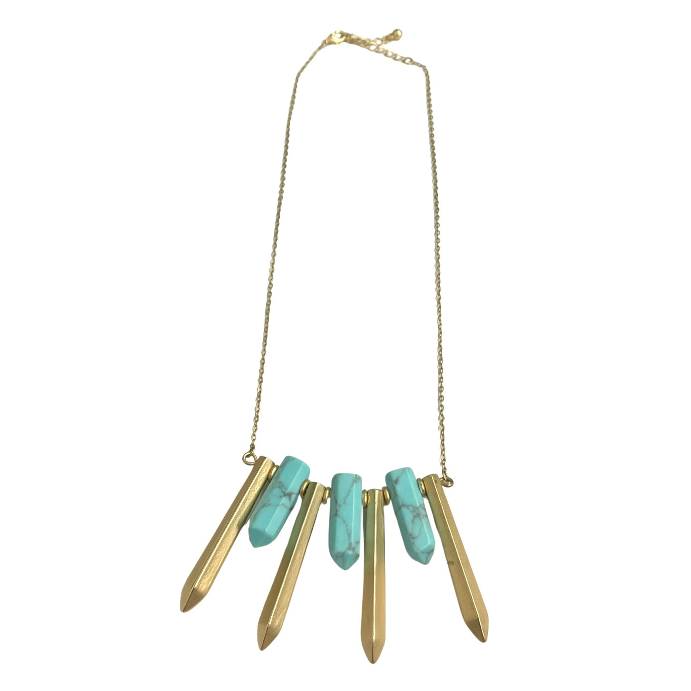 Lee Angel Matte Gold Spike Fan Necklace